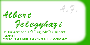 albert felegyhazi business card